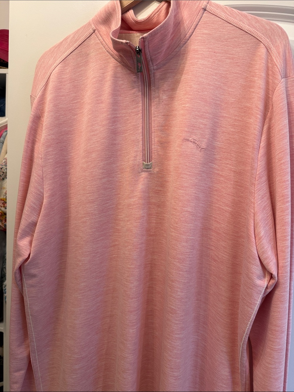 Tommy Bahama Men's Pink Quarter-Zip Sweater